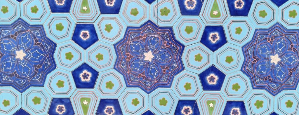 Blue tiles in Uzbekistan