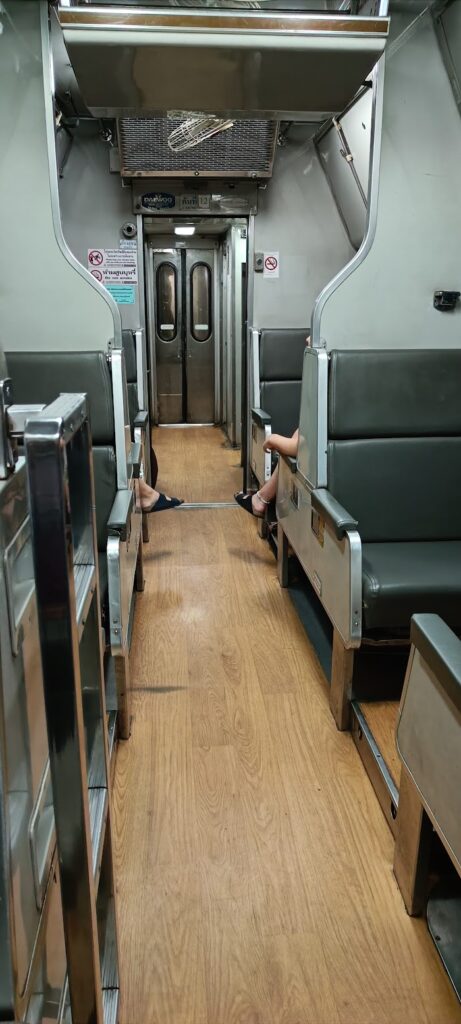 Interior of the sleeper train in thailand