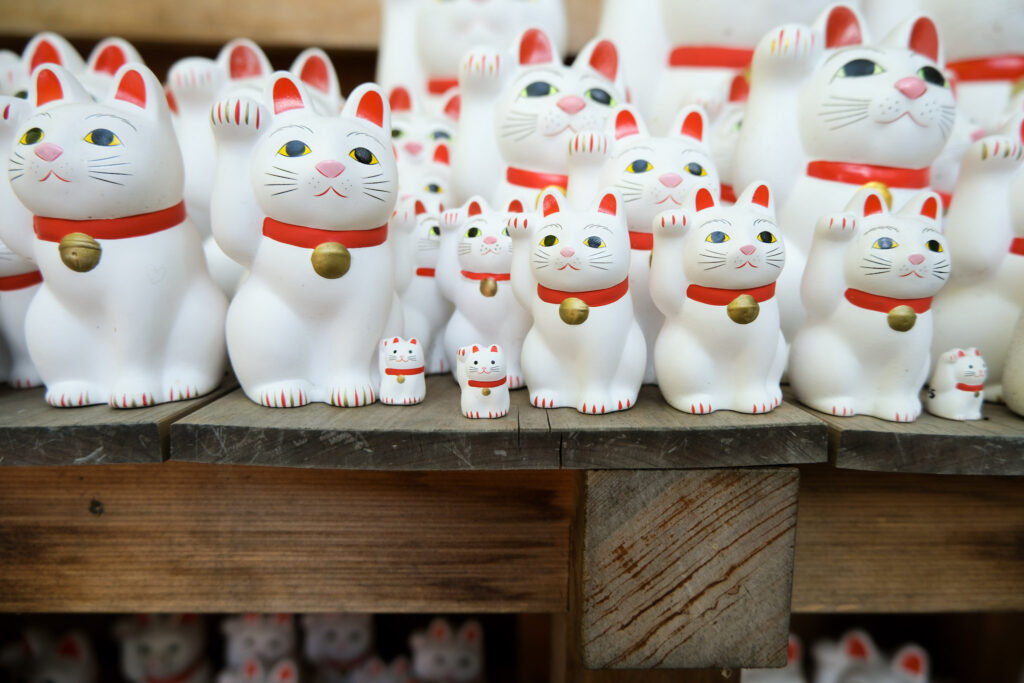 Maneki neko in the lucky cat temple, Gotokuji in Tokyo
