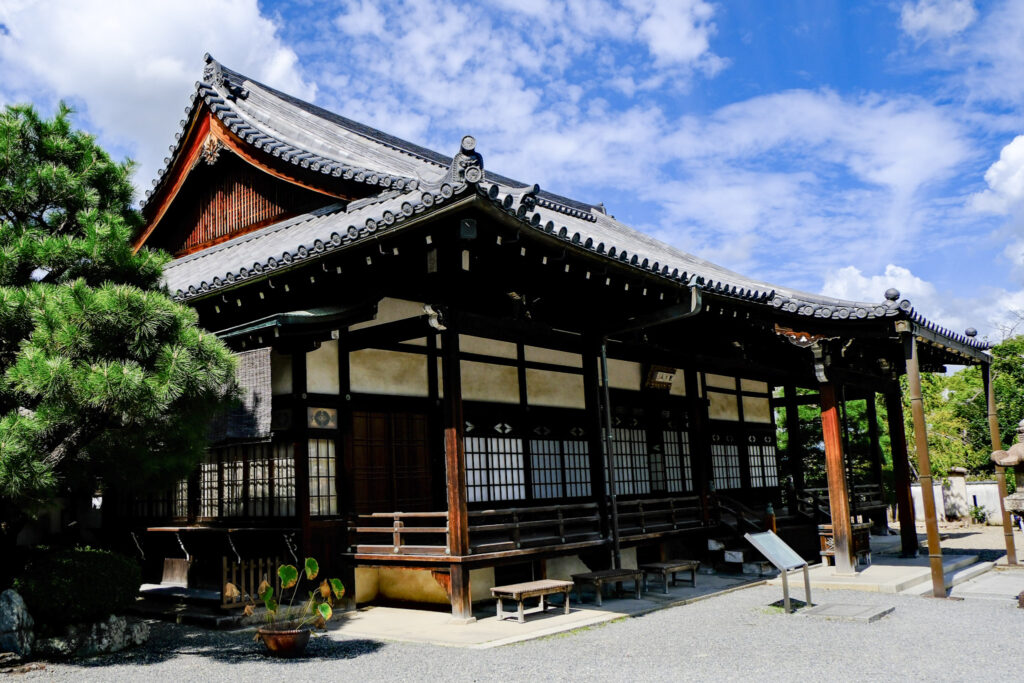 A timber building in the temple complex of Byodo-in in Uji