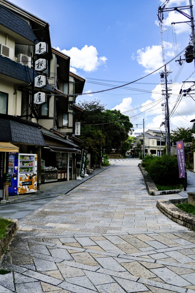 Commercial street in Uji, Japan