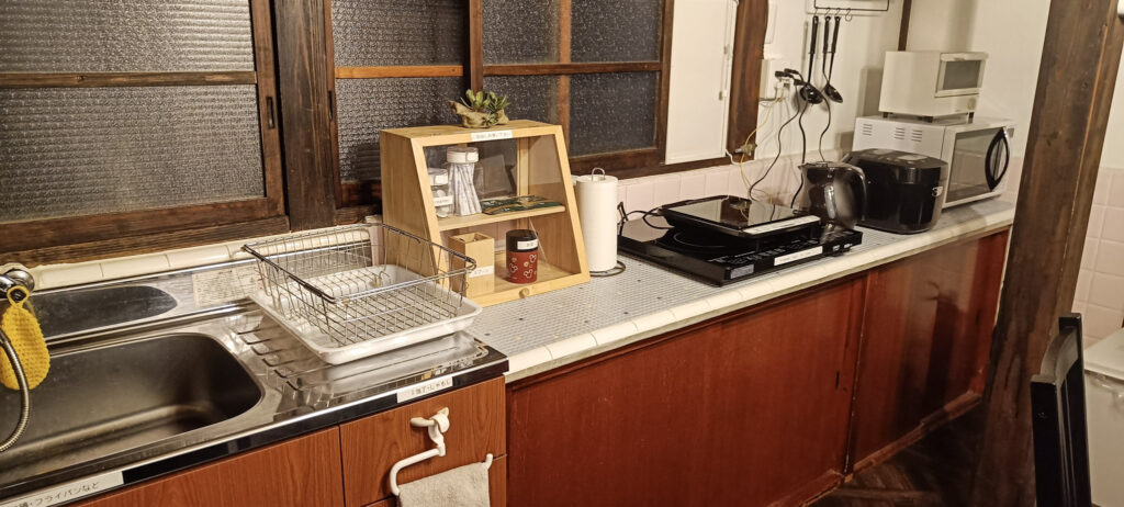 Kitchen in the airbnb on the Shimanami Kaido