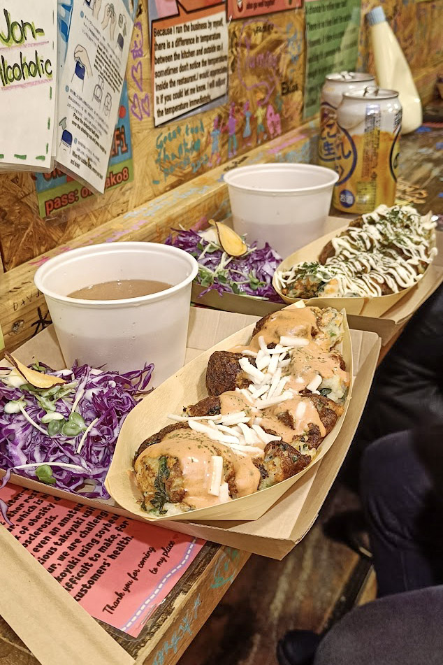 Vegan takoyaki balls at OKO Takoyaki, Osaka