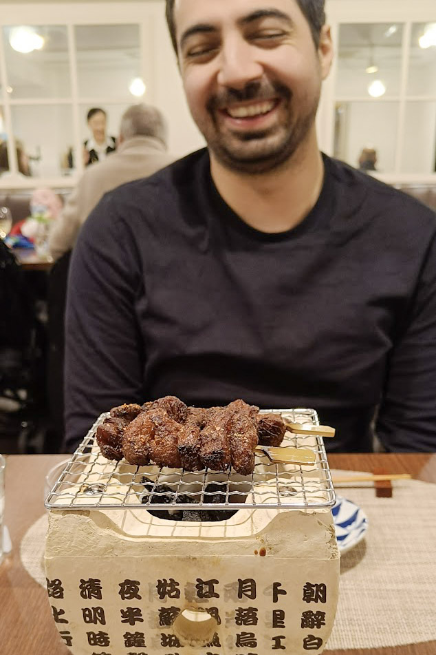 My husband at Saido restaurant, Tokyo