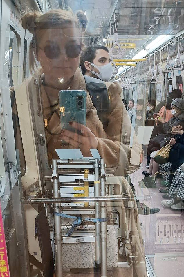 On the train in Japan