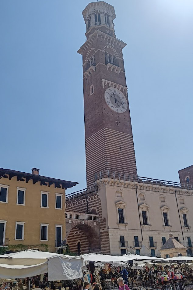Clock tower in Piazza delle Erbe, Verona