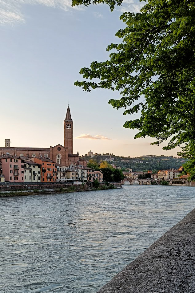 View out over the Adige river in Verona