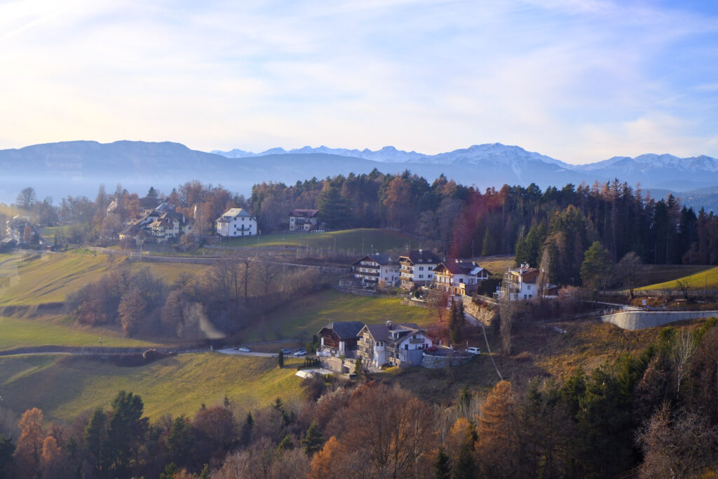 View from the Renon cable car in Bolzano, Italy