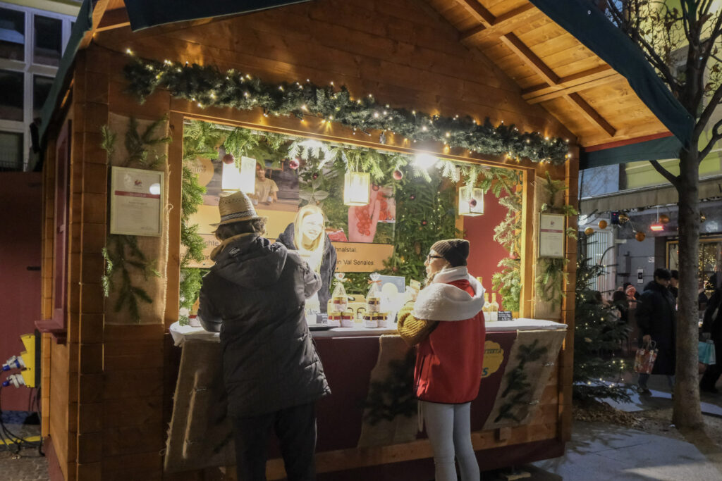 Christmas Market stall in Piazza Werther, Bolzano