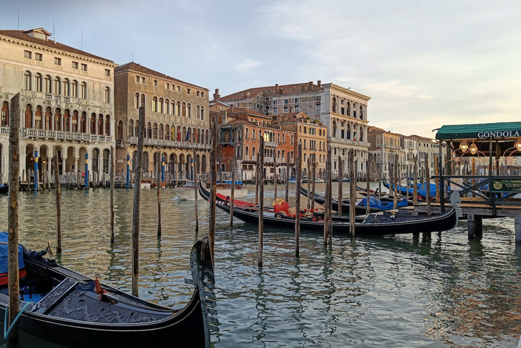 Gondolas on the Canal in Venice