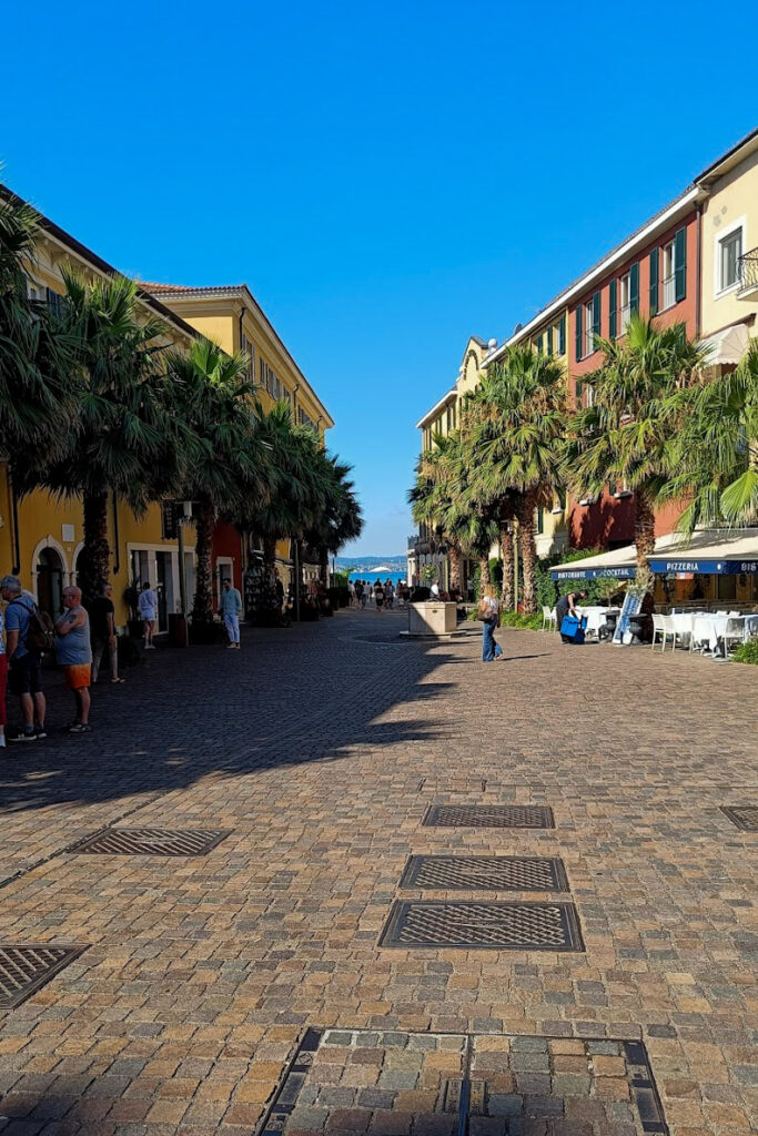 The town of Sirmione with the lake in the distance
