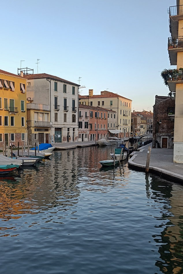 A canal in Venice, with buildings on either side
