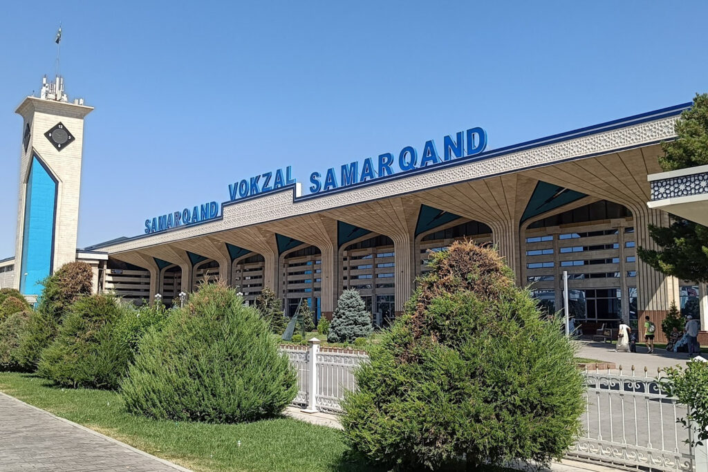 Samarkand train station in Uzbekistan