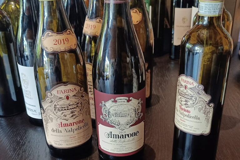 Bottles of wine at Farina, a Valpolicella Winery