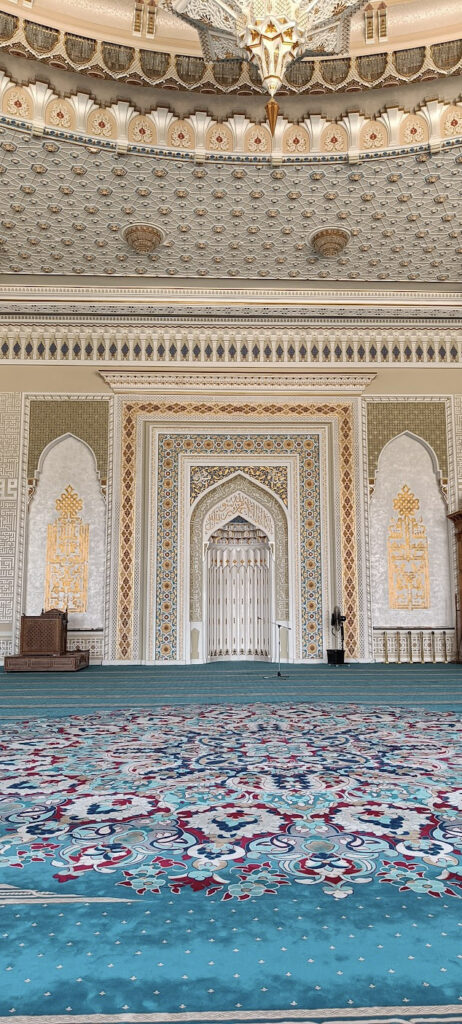 The interior of the Hazrati Imam mosque in Uzbekistan