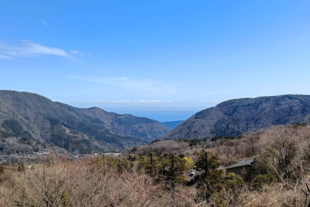 Mountainous landscape with lake view in Hakone