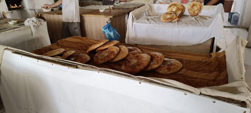 Uzbek non bread for sale in a bazaar