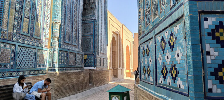 Shah i Zinda Necropolis in Uzbekistan, an essential part of a Samarkand itinerary