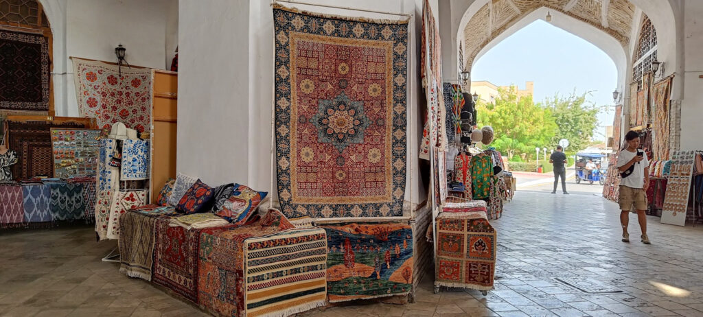 A trading dome selling carpets in Bukhara, Uzbekistan