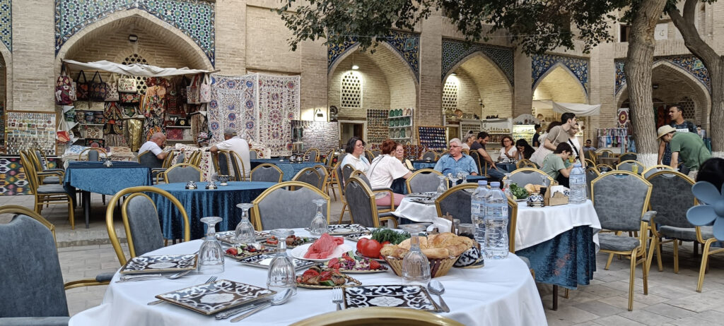 Nadir Divan-Begi Madrasah, where a dinner takes place every night