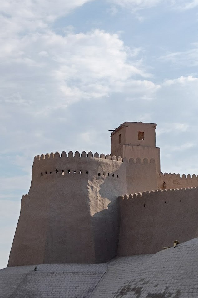 The Kuhna Ark Citadel of Khiva, seen from the outside walls