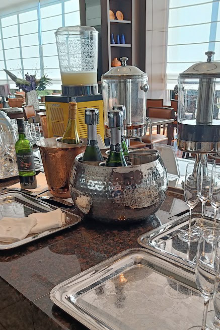 Chic bar setup with drinks.