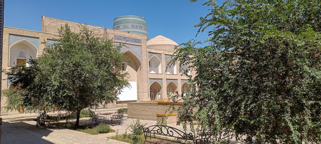 The Muhammad Amin Khan Madrasah with a view of the Kalta Minor in the background