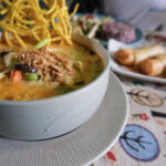 Vegan food in chiang mai, a bowl of Khao Soi at Vegan Society