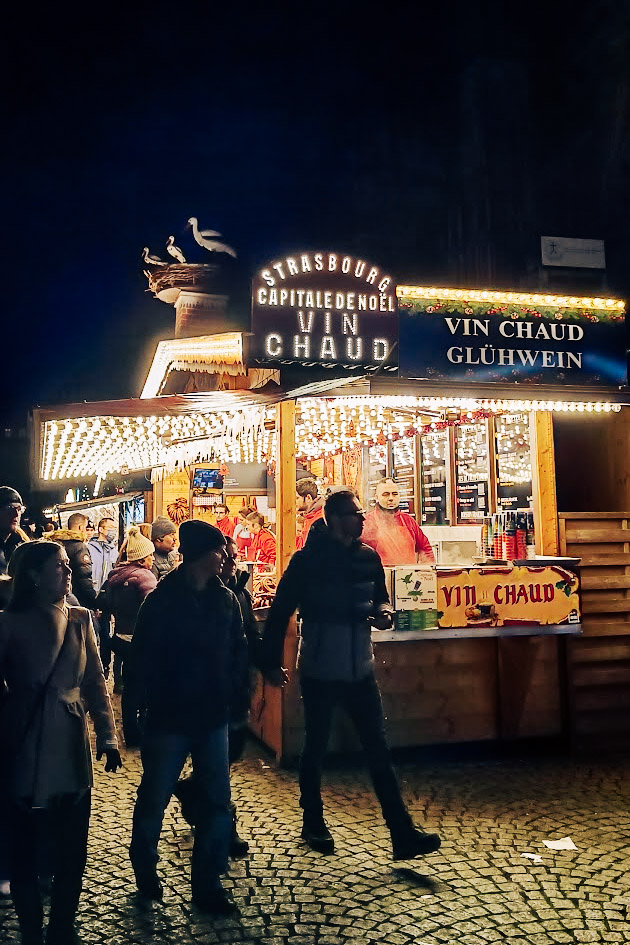 Chalet selling mulled wine in Strasbourg