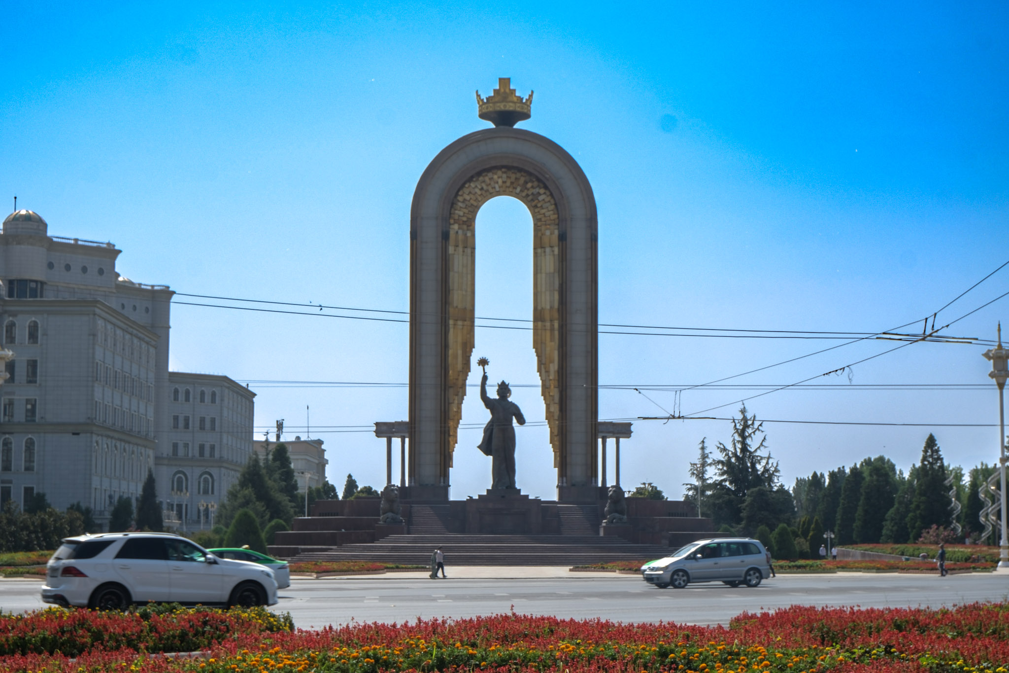 Monument with arch and statue